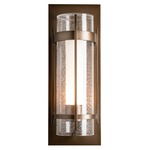 Banded Seeded Glass Outdoor Wall Sconce - Coastal Bronze / Opal and Seeded