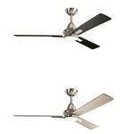 Kosmus Ceiling Fan with Light - Brushed Stainless Steel / Black / Silver