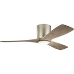 Volos Ceiling Fan with Light - Brushed Nickel / Distressed Antique Gray