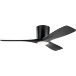 Volos Ceiling Fan with Light - Satin Black / Satin Black