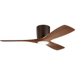 Volos Ceiling Fan with Light - Satin Natural Bronze / Walnut