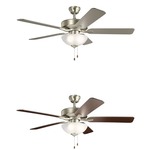 Basics Pro Ceiling Fan with Light - Brushed Nickel / Silver / Walnut