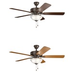 Basics Pro Ceiling Fan with Light - Satin Natural Bronze / Cherry / Walnut