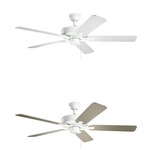 Basics Pro Ceiling Fan - White / White / Silver
