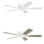 Basics Pro Legacy Hugger Ceiling Fan - Matte White / Matte White / Silver