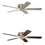 Basics Pro Legacy Hugger Ceiling Fan - Brushed Nickel / Silver / Walnut