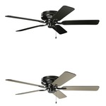 Basics Pro Legacy Hugger Ceiling Fan - Satin Black / Satin Black / Silver