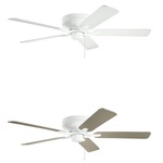 Basics Pro Legacy Hugger Ceiling Fan - White / White / Silver