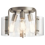 Thoreau Semi Flush Ceiling Light - Brushed Nickel / Clear Seeded