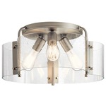 Thoreau Semi Flush Ceiling Light - Brushed Nickel / Clear Seeded