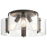 Thoreau Semi Flush Ceiling Light - Olde Bronze / Clear Seeded