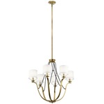 Thisbe Chandelier - Natural Brass / White Linen