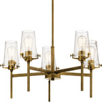 Alton Pendant - Natural Brass / Clear Seeded