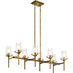 Alton Linear Chandelier - Natural Brass / Clear Seeded