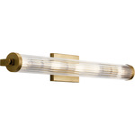 Azores Bathroom Vanity Light - Natural Brass / Clear