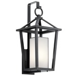 Pai Outdoor Wall Sconce - Black / Etched Seedy