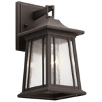 Taden Outdoor Wall Sconce - Rubbed Bronze / Clear Seeded