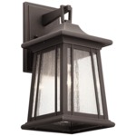 Taden Outdoor Wall Sconce - Rubbed Bronze / Clear Seeded