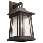 Taden Outdoor Wall Sconce - Rubbed Bronze / Clear Seeded