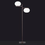 Alba Floor Lamp - Anodic Bronze / Opaline