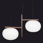 Alba Double Pendant - Anodic Bronze / Opaline