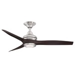 Spitfire Indoor / Outdoor Ceiling Fan with Light - Brushed Nickel / Dark Walnut