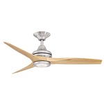Spitfire Indoor / Outdoor Ceiling Fan with Light - Brushed Nickel / Natural
