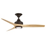 Spitfire Indoor / Outdoor Ceiling Fan with Light - Dark Bronze / Natural