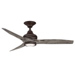 Spitfire Indoor / Outdoor Ceiling Fan with Light - Dark Bronze / Weathered Wood