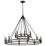 Dennison Two Tier Chandelier - Matte Black