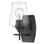 Joliet Vanity Wall Sconce - Matte Black / Clear