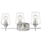 Joliet Bathroom Vanity Light - Brushed Nickel / Clear