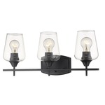 Joliet Bathroom Vanity Light - Matte Black / Clear