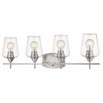 Joliet Bathroom Vanity Light - Brushed Nickel / Clear