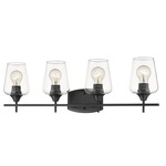 Joliet Bathroom Vanity Light - Matte Black / Clear