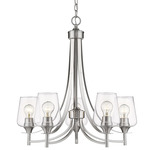 Joliet Chandelier - Brushed Nickel / Clear