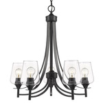 Joliet Chandelier - Matte Black / Clear