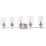 Joliet Bathroom Vanity Light - Brushed Nickel / Clear