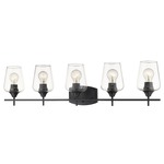 Joliet Bathroom Vanity Light - Matte Black / Clear