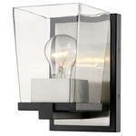 Bleeker Street Wall Sconce - Brushed Nickel / Clear