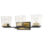 Bleeker Street Bathroom Vanity Light - Olde Brass / Clear