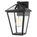 Talbot Outdoor Wall Sconce - Black / Clear