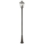Talbot Post Light with Tapered Base - Oil Rubbed Bronze / Clear Seeded