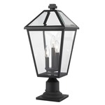 Talbot Outdoor Pier Light with Traditional Base - Black / Clear