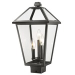 Talbot Outdoor Post Light with Square Fitter - Black / Clear Beveled