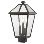 Talbot Outdoor Post Light with Square Fitter - Oil Rubbed Bronze / Clear Seedy