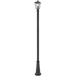 Talbot Post Light with Tapered Base - Black / Clear