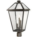Talbot Outdoor Post Light with Round Fitter - Oil Rubbed Bronze / Clear Seeded