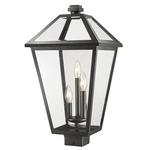 Talbot Outdoor Post Light with Square Fitter - Black / Clear Beveled