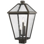 Talbot Outdoor Post Light with Square Fitter - Oil Rubbed Bronze / Clear Seedy